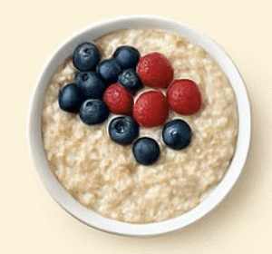 Oatmeal with Blueberries & Raspberries